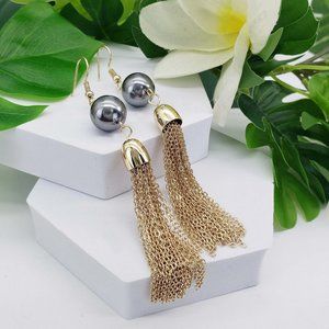 Fountain Chain pearl earrings